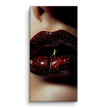 Labios starry purpurina - cuadro en lienzo