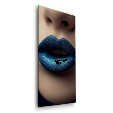 Blaue Lippen unter Sternen - Dibond-Bild matt