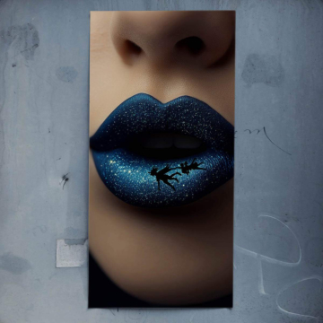 Blaue Lippen unter Sternen - Poster