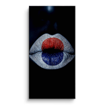 Red Blue Pop Lips Canvas Art