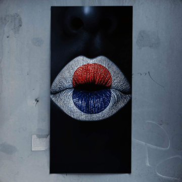 Rot-blaue Pop-Lippen - Poster