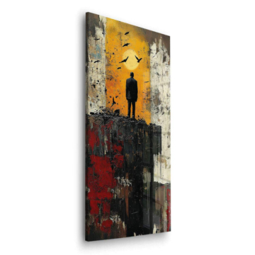 Lone Figure at Dusk Acrylic Glass Art