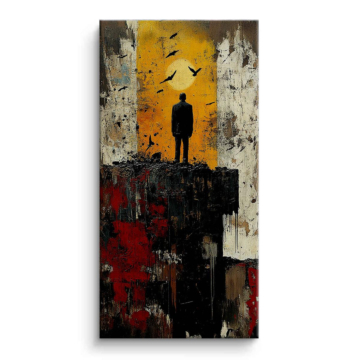 Lone Figure at Dusk Canvas Art