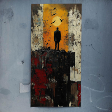 Einsame Figur in der Dämmerung - Poster