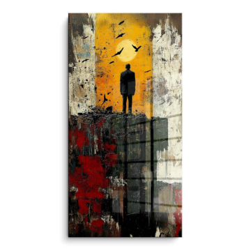 Einsame Figur in der Dämmerung - PVC-Bild glänzend
