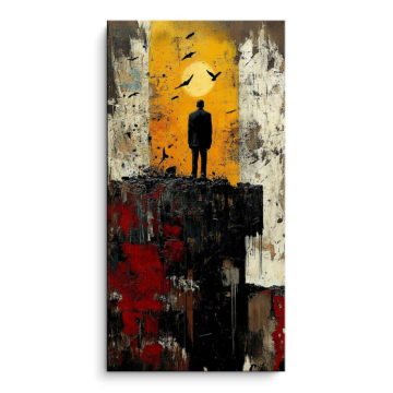 Silhouette solitaire au crépuscule - tableau PVC mat