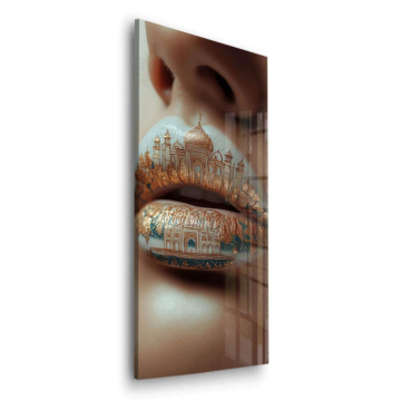 Labios taj mahal - cuadro en vidrio acrílico