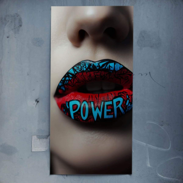 Kraftvolle Graffiti-Lippen - Poster