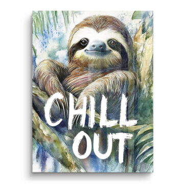 Leniwiec chill out - obraz na PVC z połyskiem