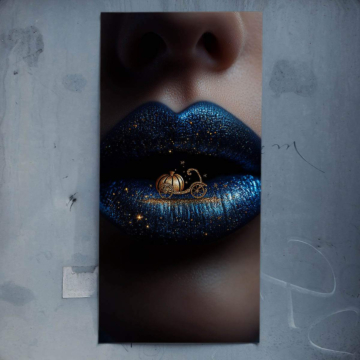 Blaue Glitzerlippen - Poster