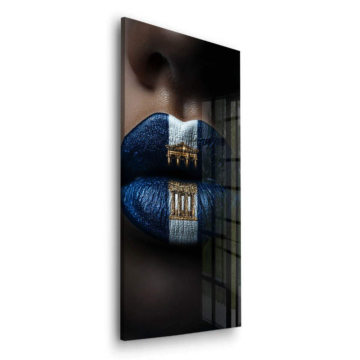Labios greek temple azul - cuadro en vidrio acrílico