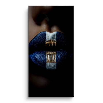 Labios greek temple azul - cuadro en lienzo