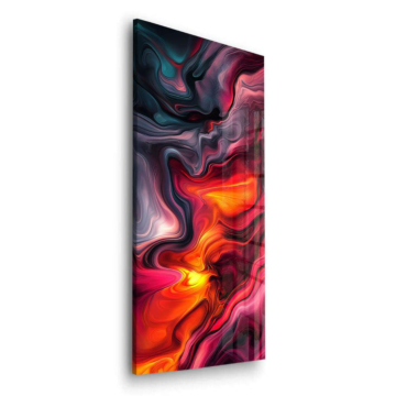 Abstrait enflammé swirls - tableau en verre acrylique