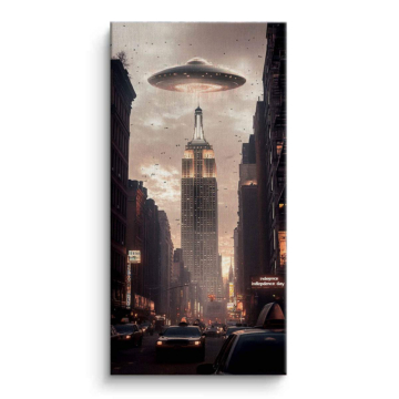 UFO über New York - Leinwandbild