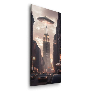 UFO über New York - Dibond-Bild matt