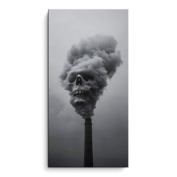 fumée crâne pollution - tableau PVC mat