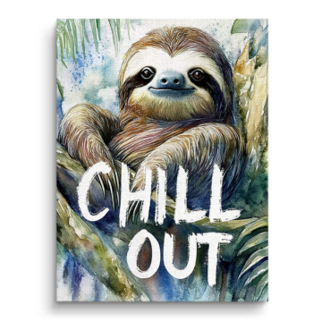 Chill Out Sloth - cuadro en lienzo