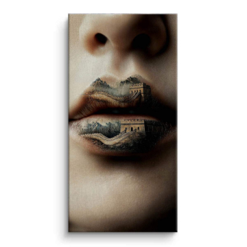 Labios con ruinas antiguas - cuadro en lienzo