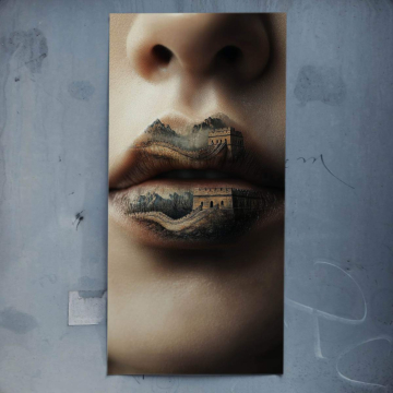 Lippen mit antiken Ruinen - Poster
