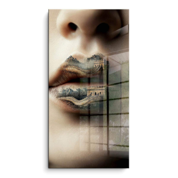 Lippen mit antiken Ruinen - PVC-Bild glänzend
