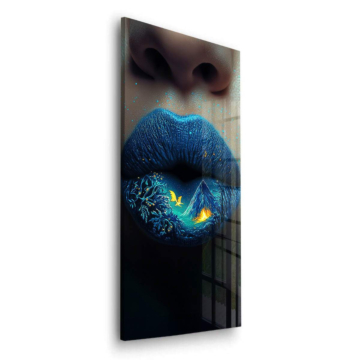 Labios volcano glow - cuadro en vidrio acrílico