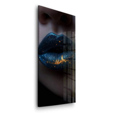 Labios noche ciudad - cuadro en vidrio acrílico