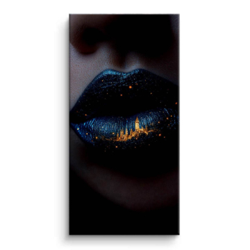 Labios noche ciudad - cuadro en lienzo