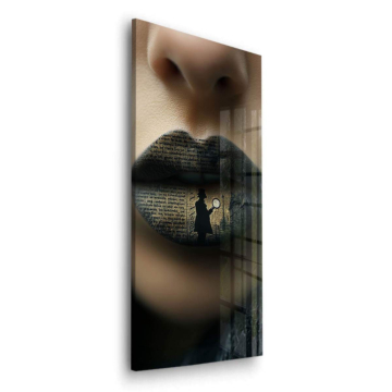 Keyhole Reflection Lips Acrylic Glass Art