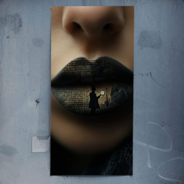 Lippen mit Schlüsselloch-Spiegelung - Poster