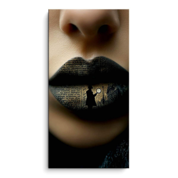 Lippen mit Schlüsselloch-Spiegelung - PVC-Bild matt