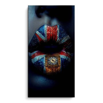 Big-Ben-Lippen mit Union Jack - PVC-Bild matt