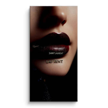 Labios oscuro inspirado en Yves Saint Laurent - cuadro en lienzo