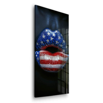 American Flag Lips Acrylic Glass Art