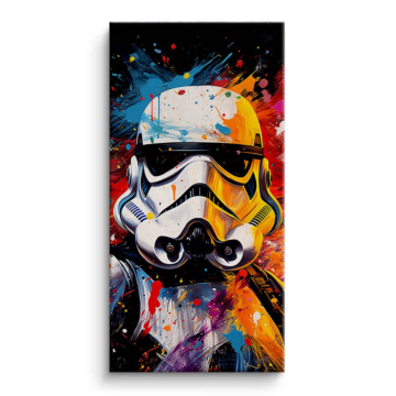 Stormtrooper Inspired Paint Splash Canvas Art