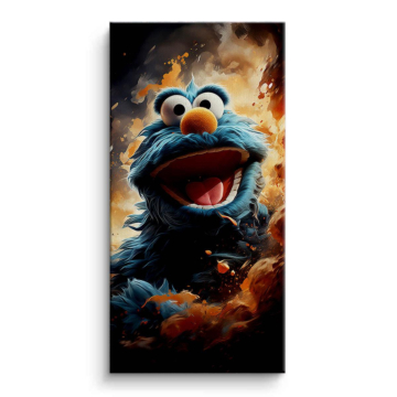 Cookie Monster Inspired Firestorm Canvas Art