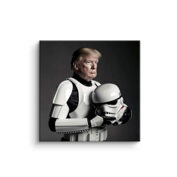 Portret inspirowany Donaldem Trumpem stormtrooper - obraz na matowym PVC