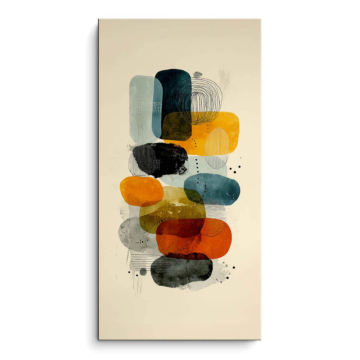 Galets abstraits colorés - tableau PVC mat