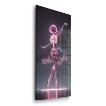 Neon Skeleton Ballerina Acrylic Glass Art