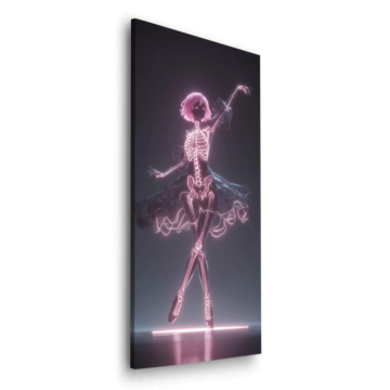 Neonowy szkielet Ballerina - obraz na dibondzie matowym
