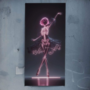Neon-Skelett-Ballerina - Poster