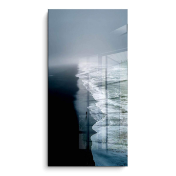 Brumoso océano Shore - cuadro PVC brillante