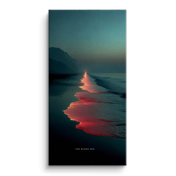 Atardecer negro sea - cuadro en lienzo