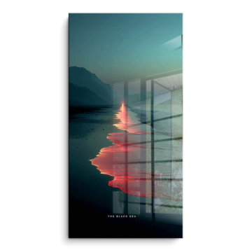 Atardecer negro sea - cuadro PVC brillante