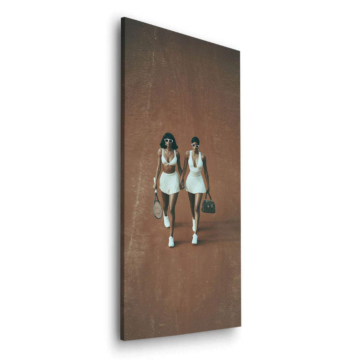 Twin Tennis Girls Dibond Matt Art