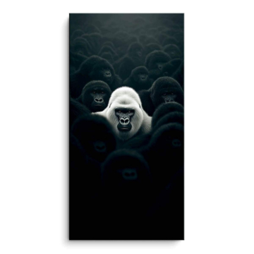 Portrait de gorille alpha - tableau PVC mat