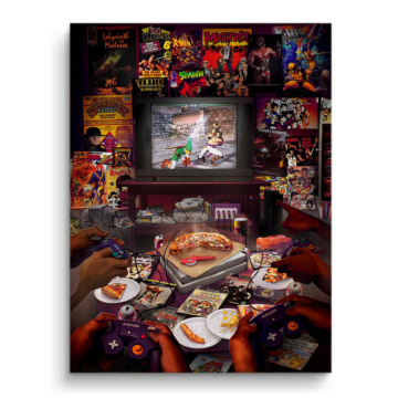 Retro-Gaming-Zimmer - Leinwandbild