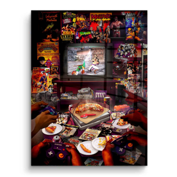 Retro Gaming Room - cuadro PVC brillante
