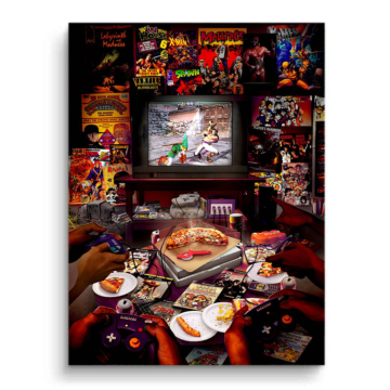 Retro-Gaming-Zimmer - PVC-Bild matt