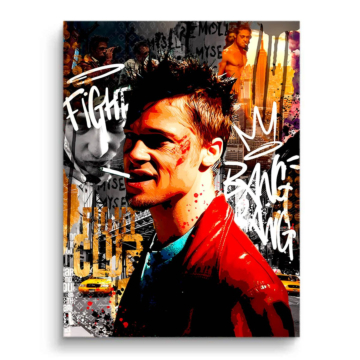 Retrato inspirado en Brad Pitt en Fight Club - cuadro PVC mate