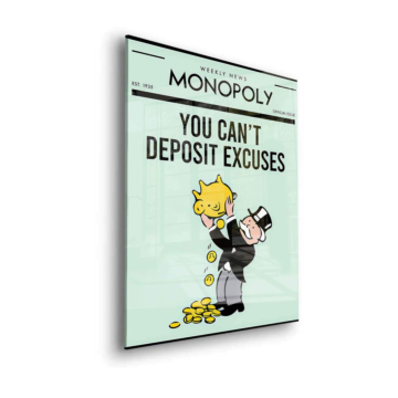 Monopoly Inspired No Excuses Acrylic Glass Art